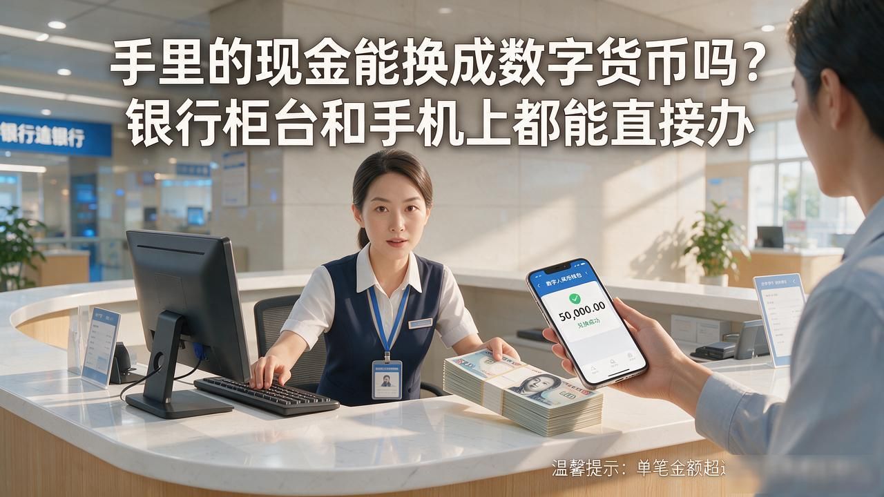 手里的现金能换成数字货币吗？银行柜台和手机上都能直接办